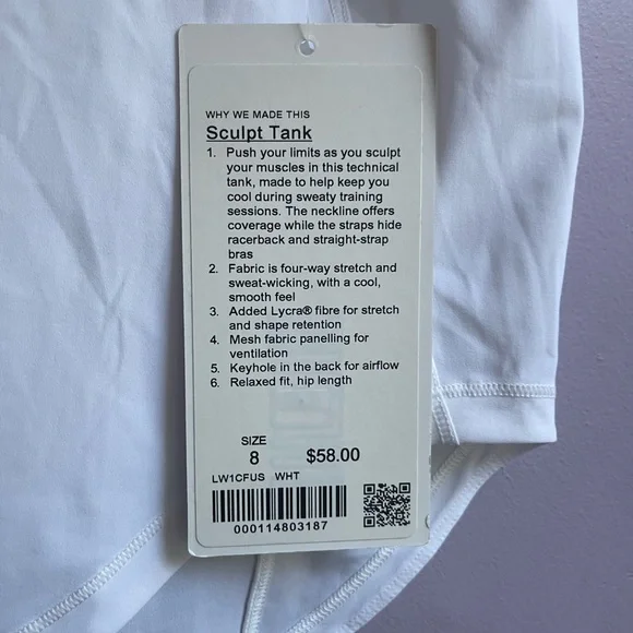 NWT Lululemon Sculpt Tank Top🤍 - Picture 3 of 9